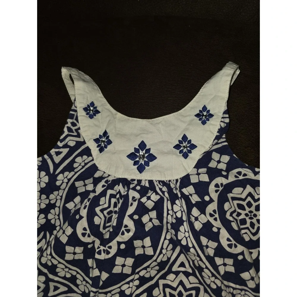 Gymboree greek isle style tank‎ top size 6 navy white